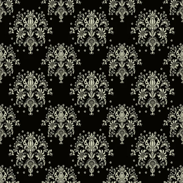 Bezszwowe czarny & Putty szary adamaszku wzór — Zdjęcie stockowe