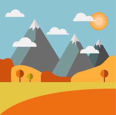 Güneşli ve bulutlu dağlık arazi