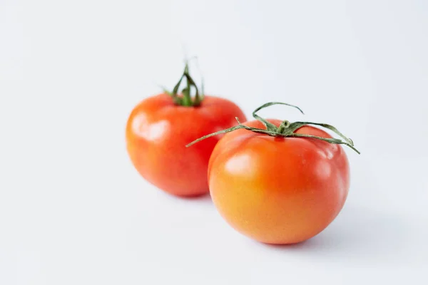 Dois tomates isolados sobre um fundo branco — Fotografia de Stock
