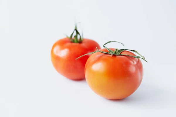 Dois tomates isolados sobre um fundo branco — Fotografia de Stock