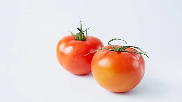 Dois tomates isolados sobre um fundo branco — Fotografia de Stock