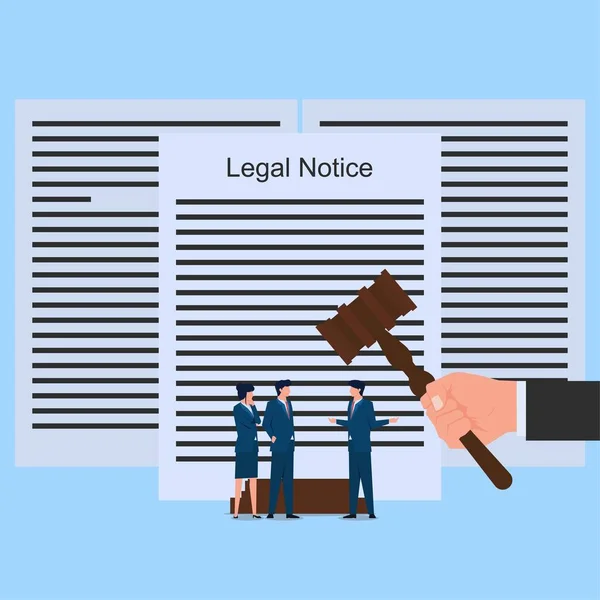Man Diskuterar Juridisk Underrättelse Och Juridik Business Platt Vektor Begrepp — Stock vektor
