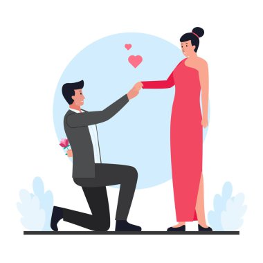 Sevgililer gününde erkek kadına çiçek verir..