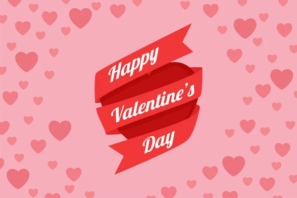 Fondo Del Día San Valentín Con Cinta — Vector de stock