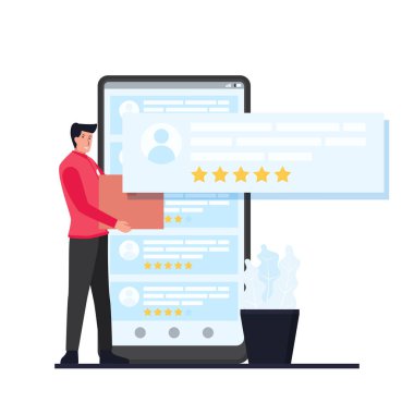 Kurye paketi gezici ekranın yanında bir gözden geçirme ile birlikte taşıyor.