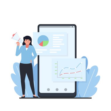 Kadın telefonun yanında bilgi ile bekliyor.