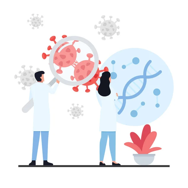 Dos Doctores Revisan Adn Del Virus Gráficos Vectoriales