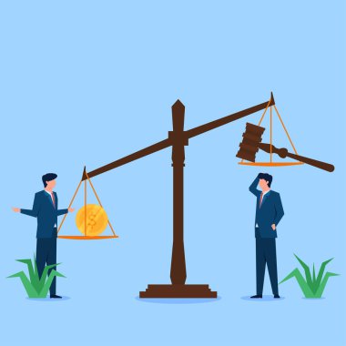 İki kişi hukuktan daha ağır para hakkında konuşuyor.