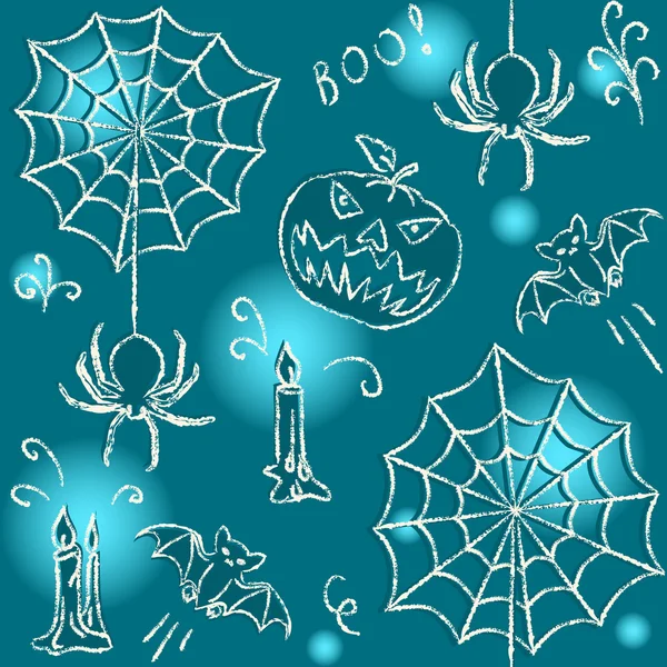 Hand drawn Halloween seamless pattern — Stock Illustration Hand drawn Halloween seamless pattern Royalty Free Stock Vectors