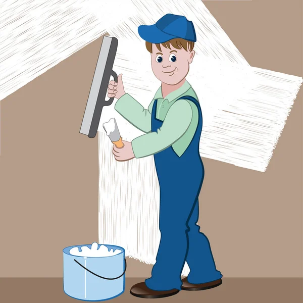 Spatül, sıva ya da çimento ile tadilat yapan işçilerin ya da duvarcıların resmi