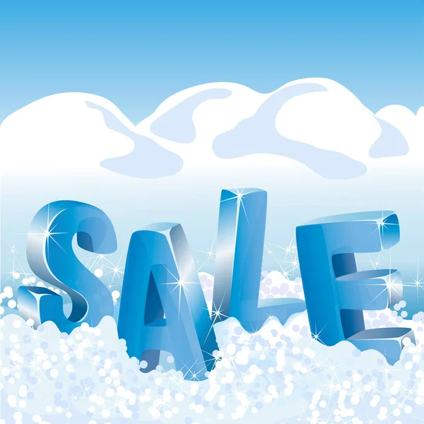 Beyaz karda kış indirimi mavi etiketler