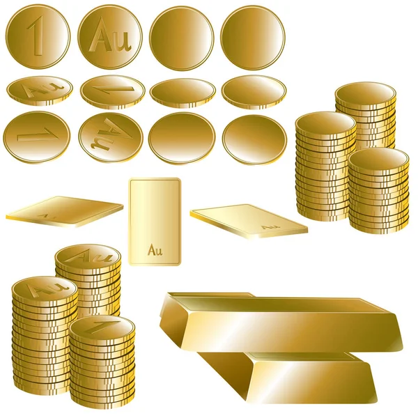 Altın para ve külçe.