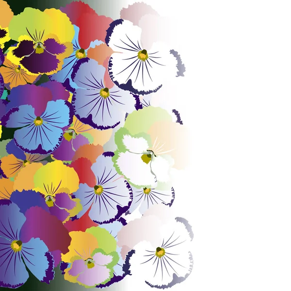 Flores Colores Sobre Fondo Blanco — Vector de stock