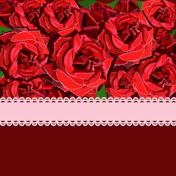 Pembe kurdeleli kırmızı gülün çiçek arkaplanı. Çiçek kopyalama alanı