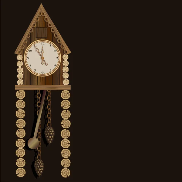 Старые Деревянные Часы Маятником — стоковый вектор