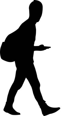 Beyaz arkaplanda siyah siluet çizimi.