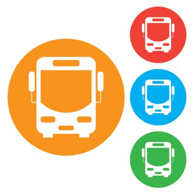 Otobüs vektör simgesi. renk simgesi