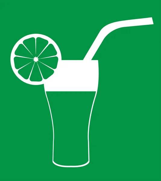 Vaso de jugo con paja para beber — Vector de stock