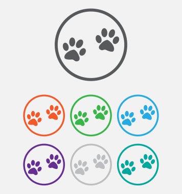 Hayvan pençe simgeler pençe, web simgesi yazdırır. vektör