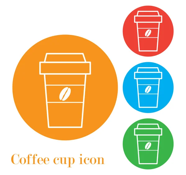 Πάρτε ένα εικονίδιο καφέ σημάδι. με το λογότυπο του κόκκους καφέ — Διανυσματικό Αρχείο