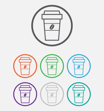 Bir kahve işareti simgesi alır. kahve çekirdekleri logolu