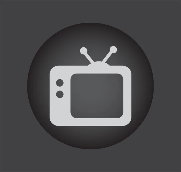 Tv-Vektor-Symbol. Retro-TV-Symbol.. schwarzer Knopf — Stockvektor