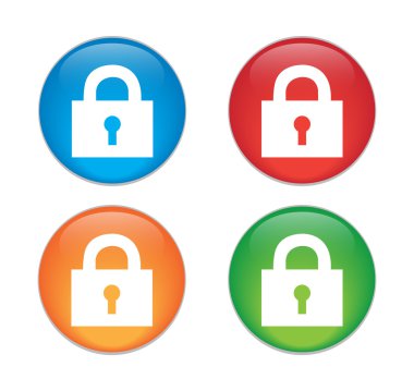 kilit simgesi ile koruma anahtar parola gizlilik engelledi. Cam düğme simge seti