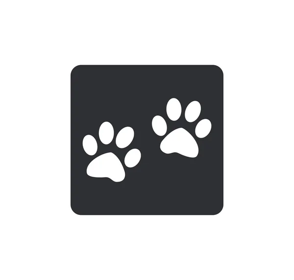Djurens tass skriver ut ikoner rundad torg knapp, — Stock vektor