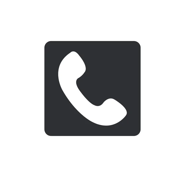 Telefoon pictogram afgeronde pleinen knop, op witte achtergrond — Stockvector