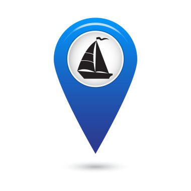 Marker tekne, vektör eps10 illüstrasyon simge ile göster