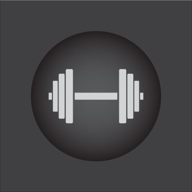 Spor spor malzemeleri. Halter - izole vektör simgesi. siyah düğme