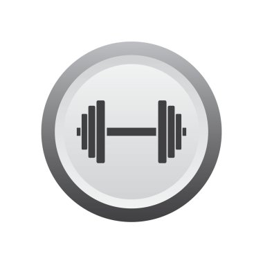 Spor spor malzemeleri. Halter - izole vektör simgesi. gri düğme