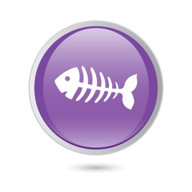 Balık kemik, iskelet balık. mor parlak düğme