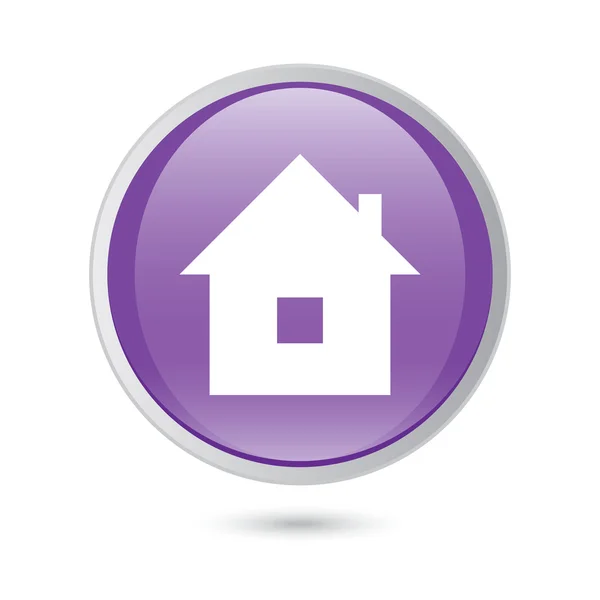 Home icon on  violet glossy button — Stock Vector