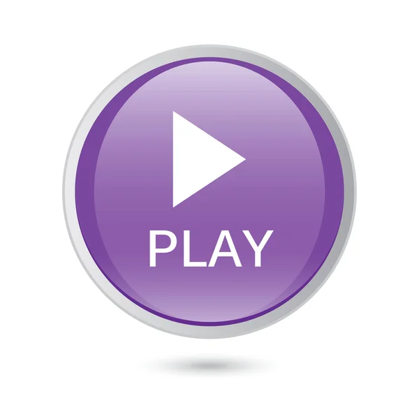 Play ikon a lila fényes gomb — Stock Vector