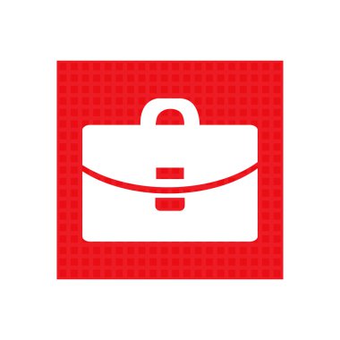 Bavul - vektör simgesi. kırmızı kare düğme