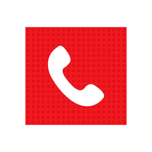 Telephone receiver vector icon. red square icon — Stock Vector