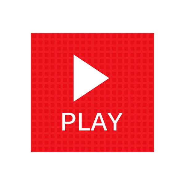 Play-Symbol auf dem roten quadratischen Knopf — Stockvektor