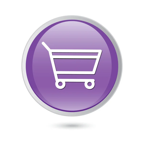 Voeg toe aan winkelmandje - violet glanzende knop — Stockvector