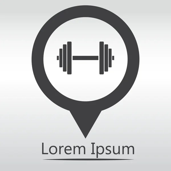 Sports gym equipment. Dumbbell - Vector icon isolated. icon map pin — Stock Vector