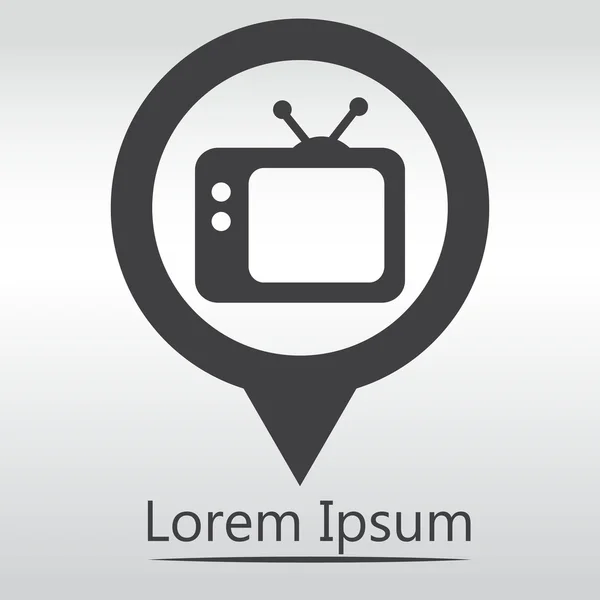 TV vektör simgesi. Retro tv simgesi. simge harita PIN