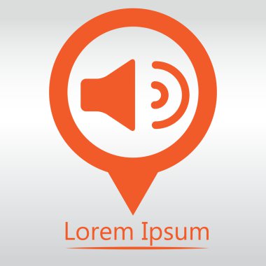 Ses, hoparlör ses ayarı simgesi, simge harita PIN