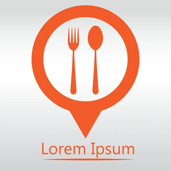 Çatal ve kaşık Icon - Restoran işareti. simge harita PIN