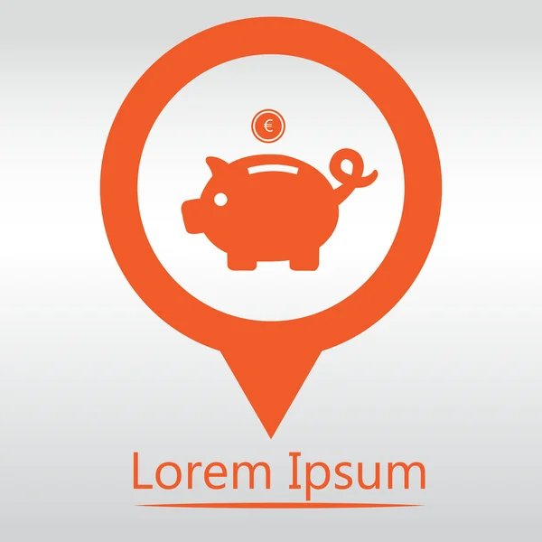 Kumbara - para tasarrufu. ICOM harita PIN