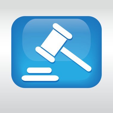 çekiç yargıç simgesi. Tokmak hukuk yasal çekiç. simgesi mavi