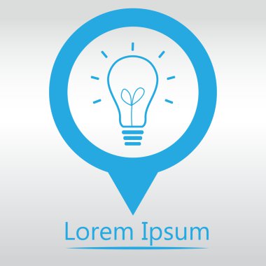 Ampul vektör simge, simge harita PIN