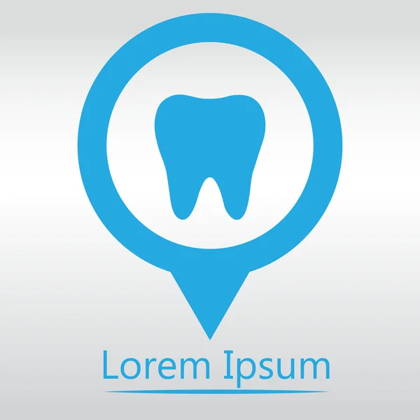 Diş simgesi, ICOM harita PIN — Stok Vektör