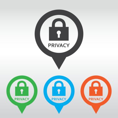 Gizlilik kilit simgesi, simge harita PIN