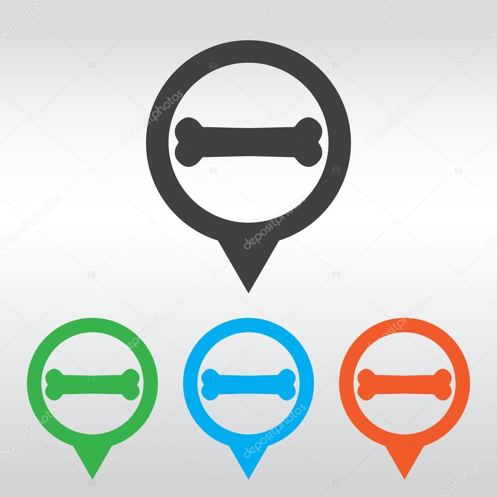 犬の骨の記号のアイコン ペット食品のシンボル アイコンのピン アサイン ストックベクター C Chortenya