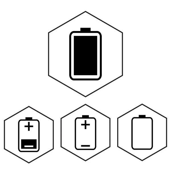 Eenvoudige batterijpictogram met heffing niveau. Veelhoek niveau — Stockvector